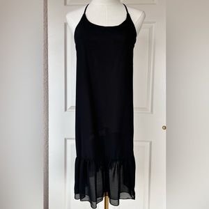 Measeor Brand Semi-Sheer Shift Dress Ruffle Hem Small‎